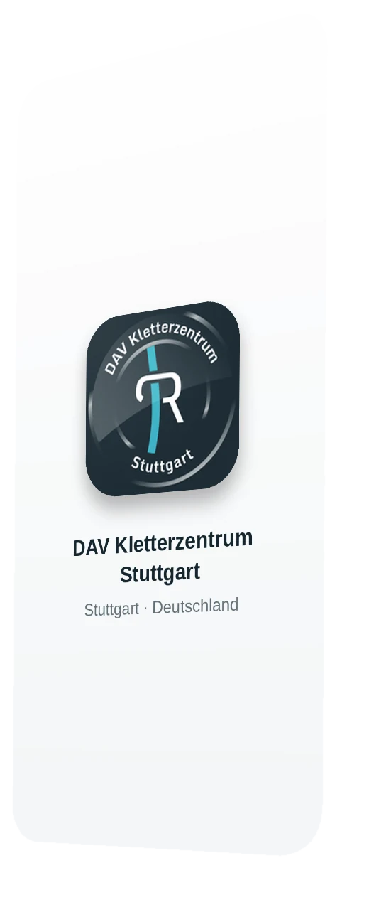 Eigene App der Halle DAV Kletterzentrum Stuttgart
