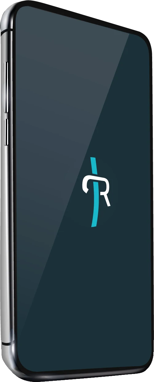 Smartphone mit dem Routes-Manager-Logo auf dem Startbildschirm der App