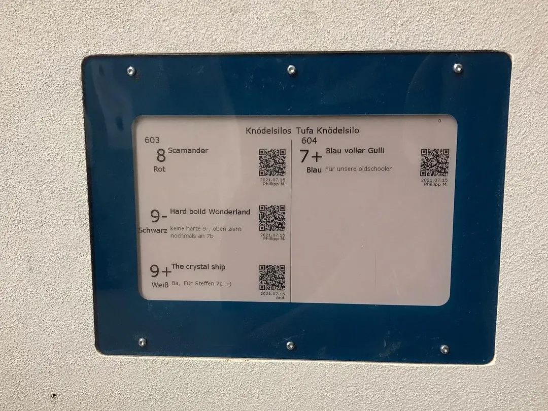 Foto: eingebautes Routendisplay mit Abdeckung im Detail