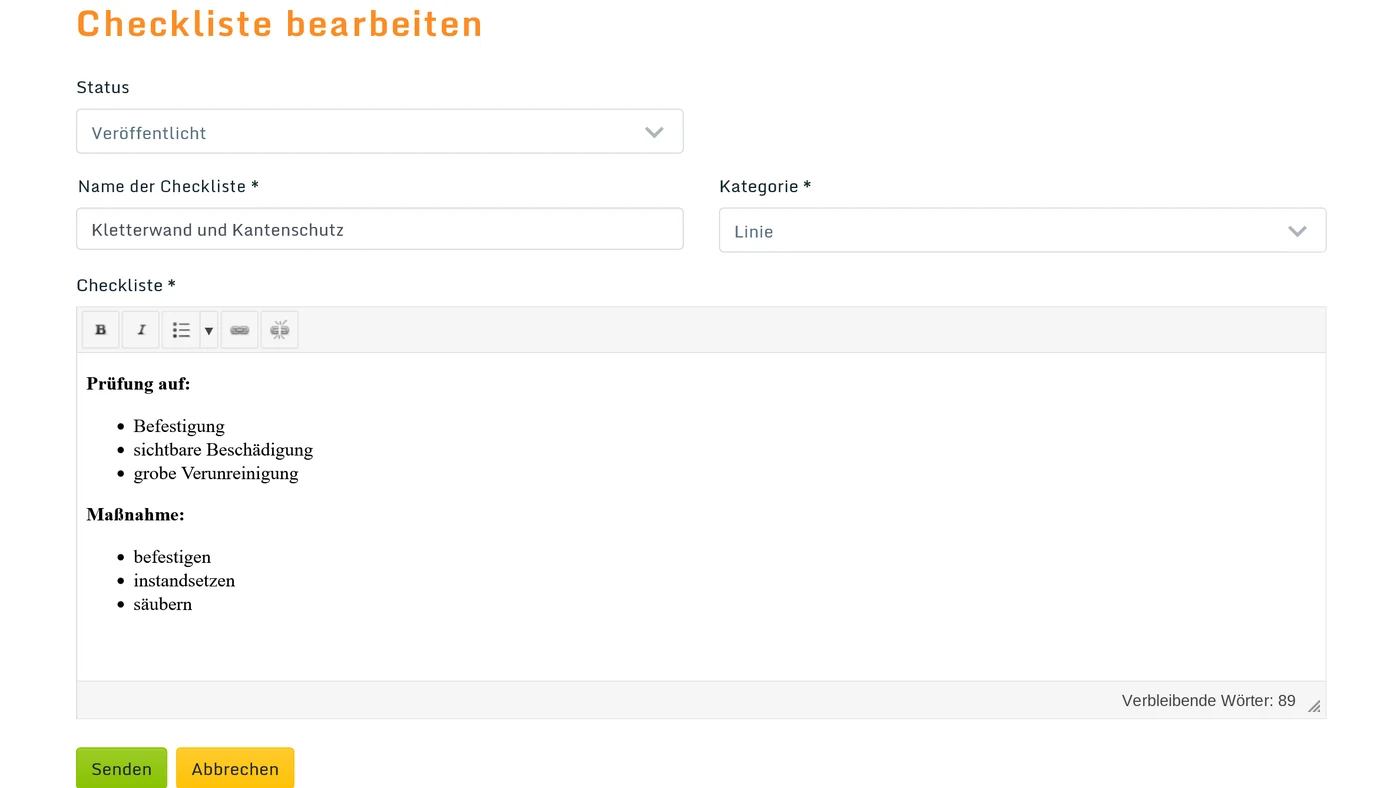 Prüfpunkt „Kletterwand und Kantenschutz“ bearbeiten: worauf geprüft wird und welche Maßnahmen folgen